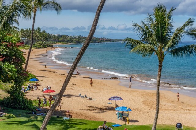 water view featuring a beach view