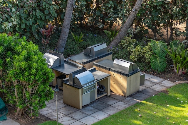 exterior space with an outdoor kitchen