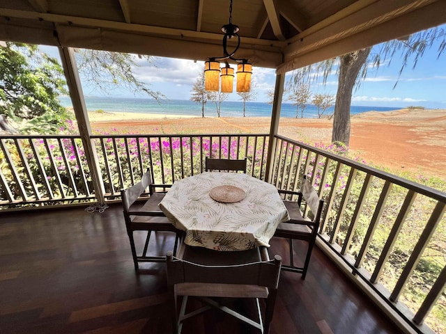 balcony with a water view