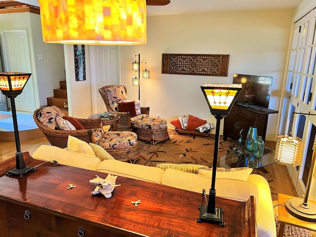 living room featuring hardwood / wood-style floors