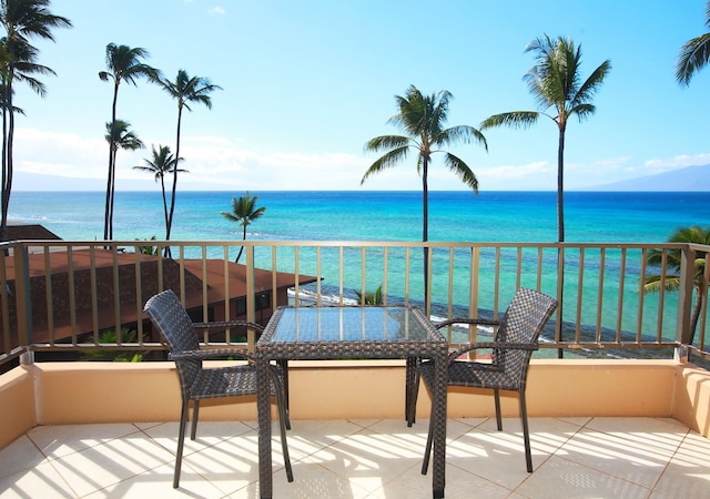 balcony with a water view