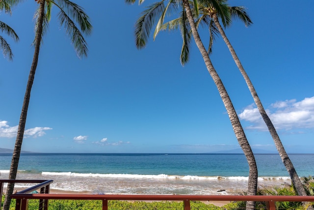 property view of water with a beach view