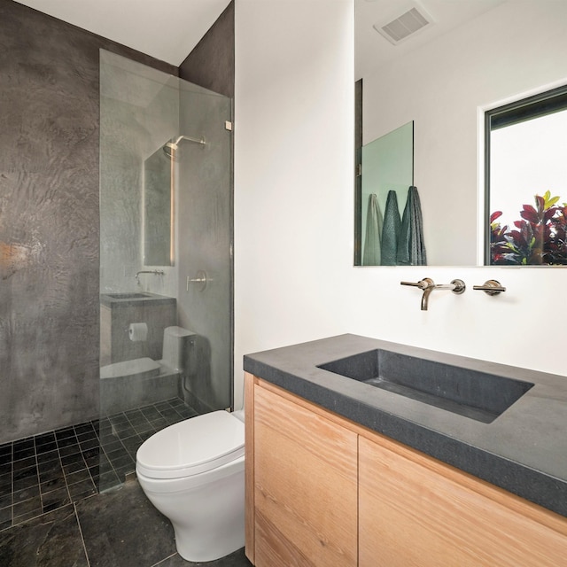 715 Laulama Pl Unit 45, Lahaina, HI 96761 - bathroom with a walk in shower, vanity, toilet, and tile patterned floors