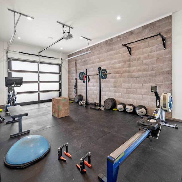715 Laulama Pl Unit 45, Lahaina, HI 96761 - workout room with a garage and recessed lighting