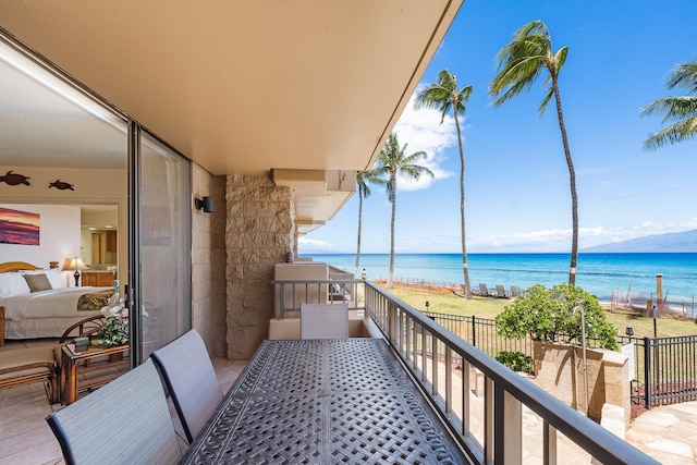 balcony with a water view