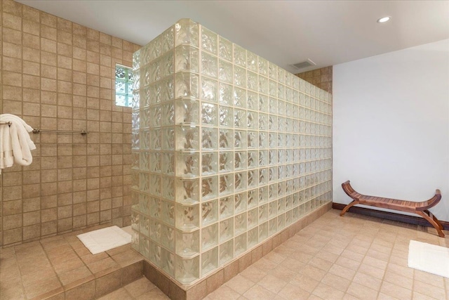 bathroom with tile floors