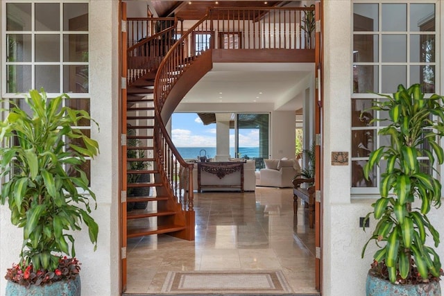 foyer featuring tile floors