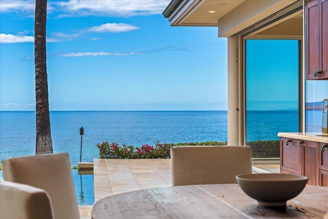 balcony with a water view