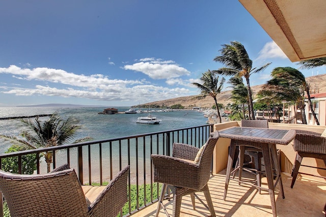 balcony with a water view