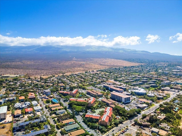 drone / aerial view with a mountain view