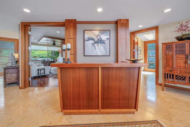 kitchen featuring crown molding