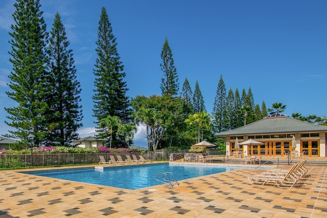 view of pool with a patio