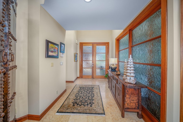 doorway to outside with french doors