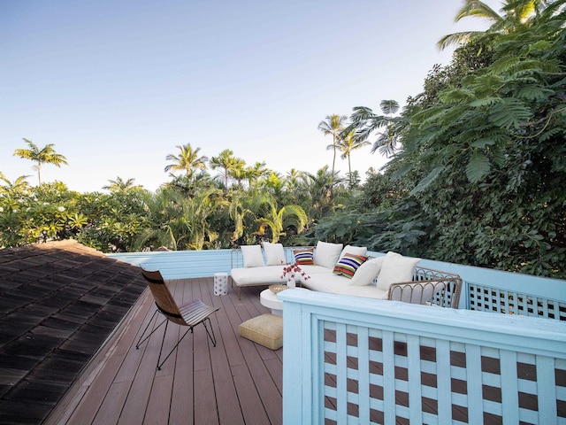 deck with outdoor lounge area