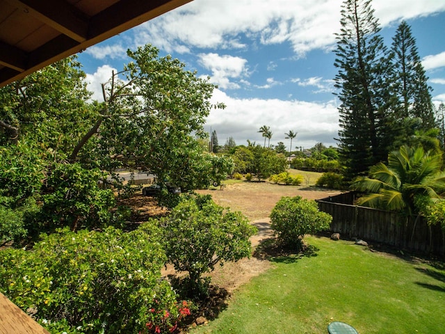 view of yard with fence