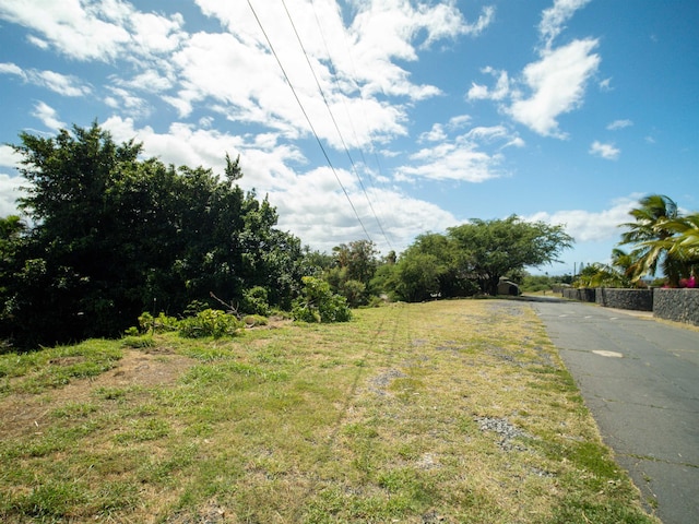 view of yard with aphalt driveway