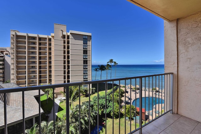 balcony with a water view