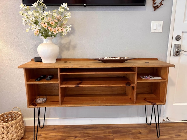 details with wood finished floors