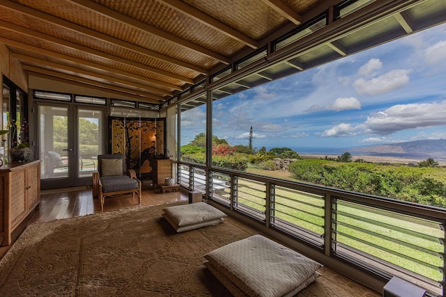 1195 Omaopio Rd Unit A, Kula, HI 96790 - sunroom / solarium featuring french doors and a mountain view