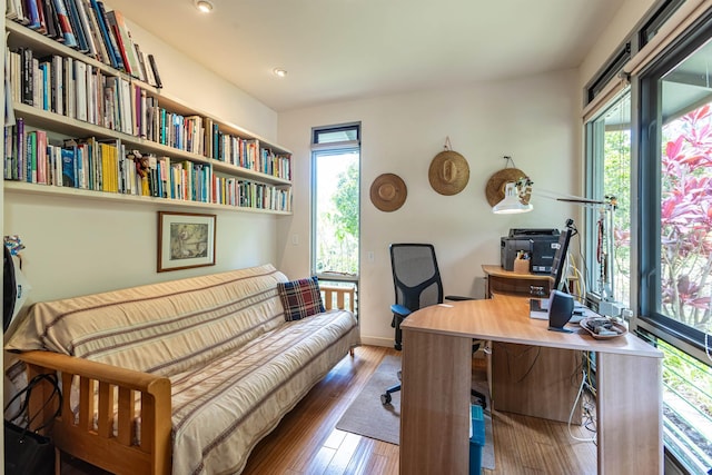 1195 Omaopio Rd Unit A, Kula, HI 96790 - home office with wood finished floors and recessed lighting