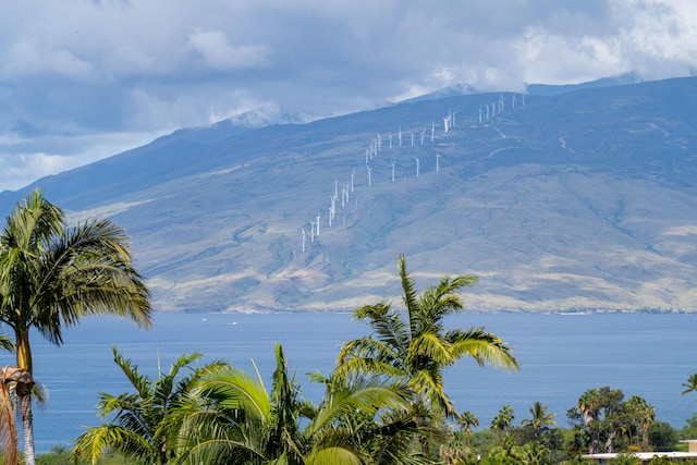 mountain view featuring a water view