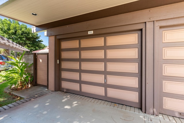 view of garage