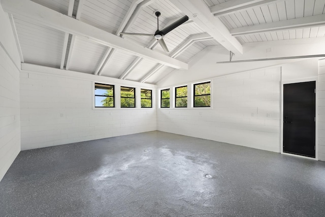 965 Hog Back Rd Unit 1, Haiku, HI 96708 - empty room with concrete block wall and a ceiling fan