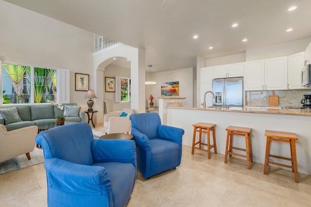 3950 Kalai Waa St Unit R 103, Kihei, HI 96753 - living area with recessed lighting and arched walkways