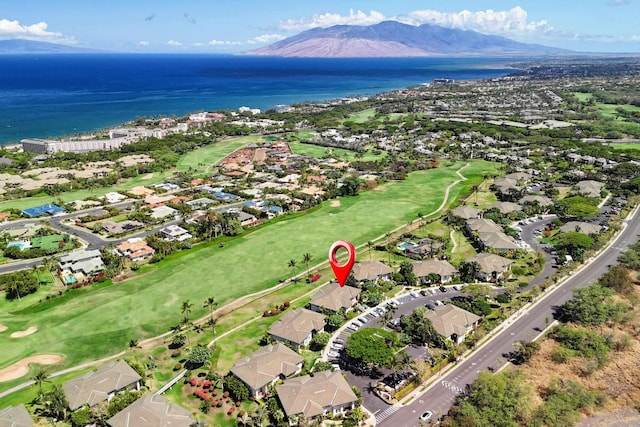 3950 Kalai Waa St Unit R 103, Kihei, HI 96753 - aerial view of property and surrounding area featuring a water and mountain view and nearby suburban area