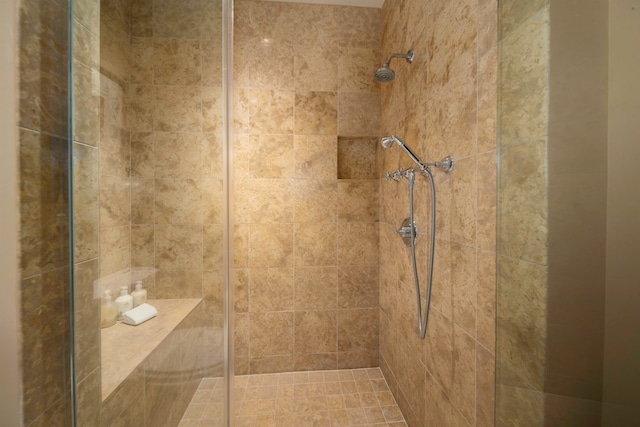 bathroom featuring walk in shower