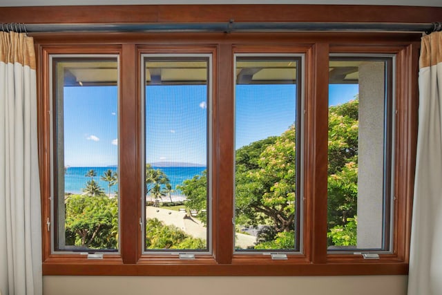 doorway with a water view