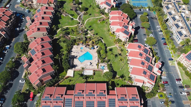 drone / aerial view featuring a residential view