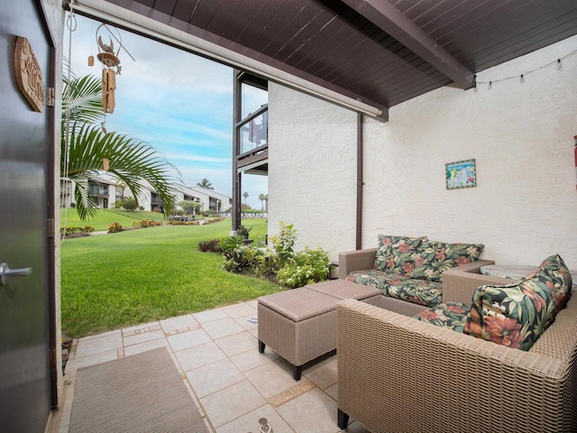 view of patio / terrace with an outdoor living space