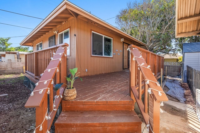 deck featuring fence