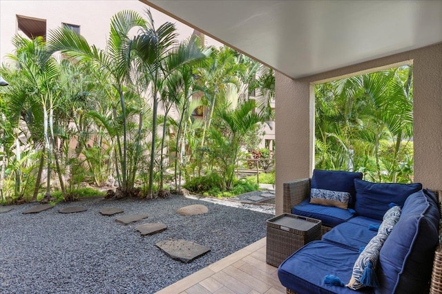 view of patio featuring outdoor lounge area