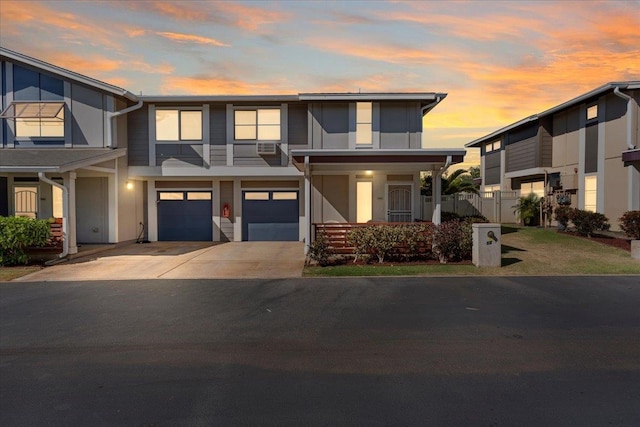 view of front facade featuring a garage