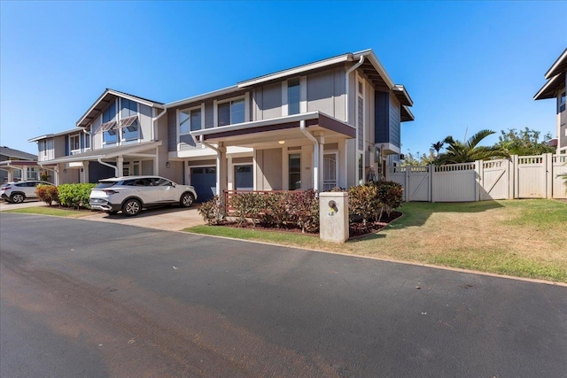 view of front of property with a front lawn