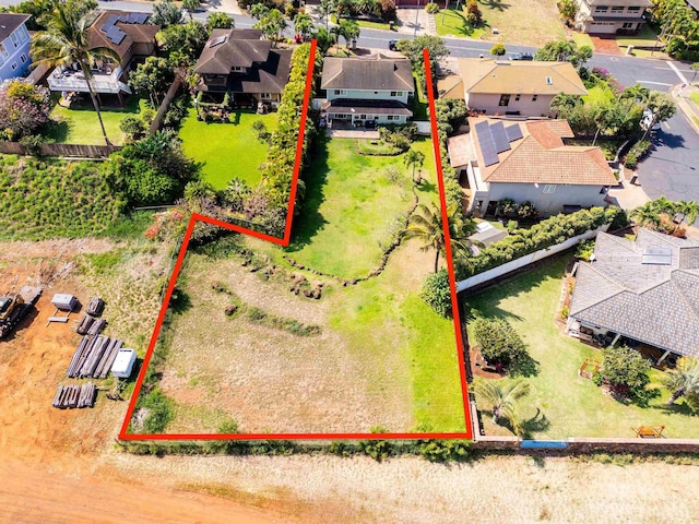 bird's eye view with a residential view