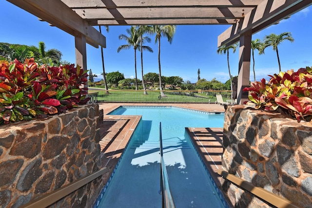 view of pool featuring a pergola