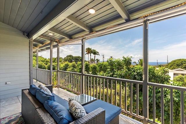 exterior space with an outdoor hangout area