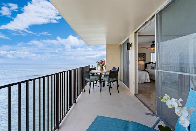 balcony with a water view