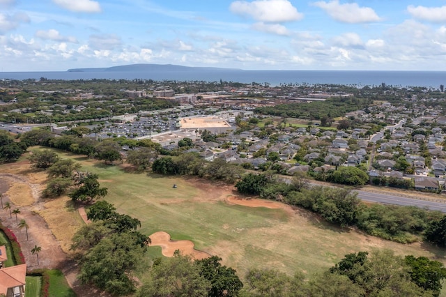 2563 Umeke Cir Unit 64, Kihei, HI 96753 - aerial view of property and surrounding area featuring a local golf course, a water and mountain view, and nearby suburban area