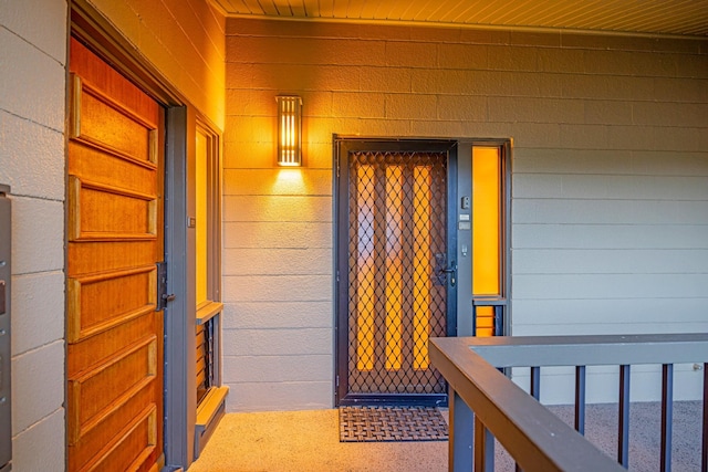 view of doorway to property