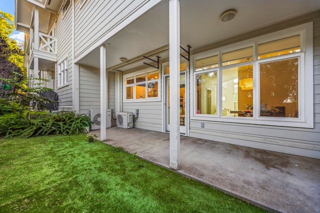 view of patio / terrace featuring ac unit