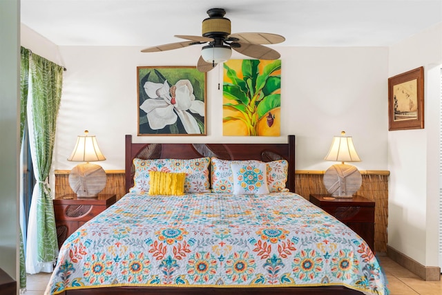 50 Kepuhi Pl Unit 128, Maunaloa, HI 96770 - bedroom featuring tile patterned flooring and a ceiling fan
