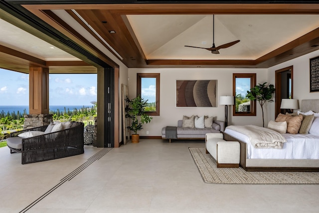210 Naio Pl, Lahaina, HI 96761 - bedroom featuring a tray ceiling, access to outside, and multiple windows