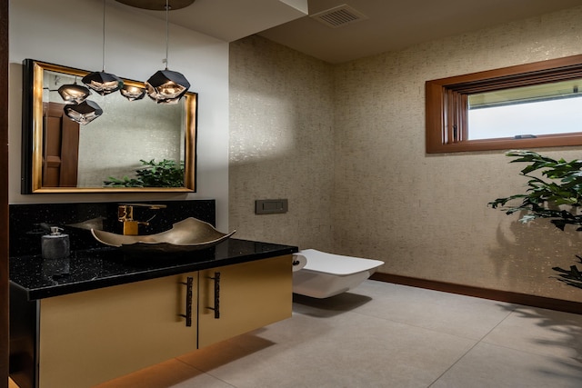 210 Naio Pl, Lahaina, HI 96761 - half bathroom with toilet, vanity, and tile patterned floors