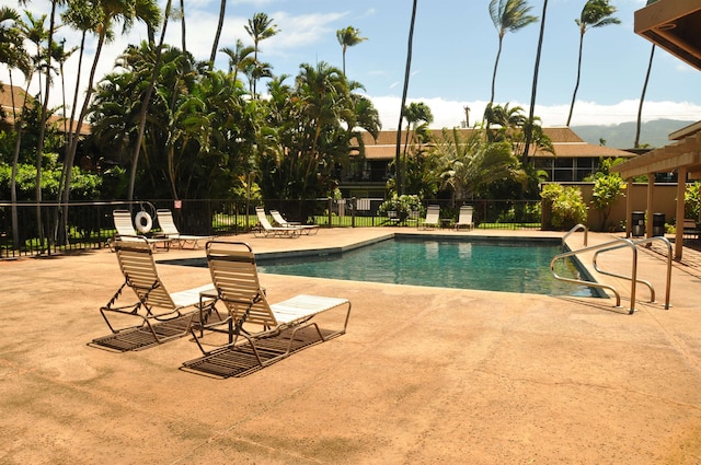 view of pool featuring a patio area