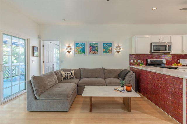 568 Hana Hwy Unit B, Paia, HI 96779 - living area with light wood finished floors and recessed lighting