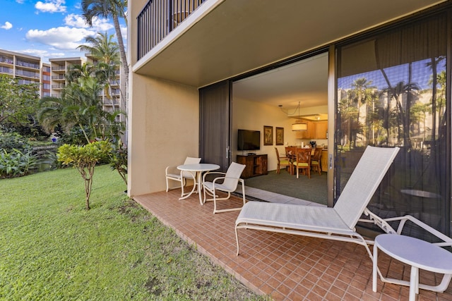 view of patio / terrace featuring a balcony